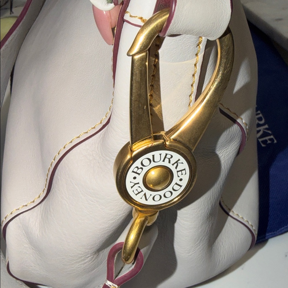 Dooney & Bourke Cream Leather Shoulder Crossbody with Gold Hardware - Picture 6 of 10